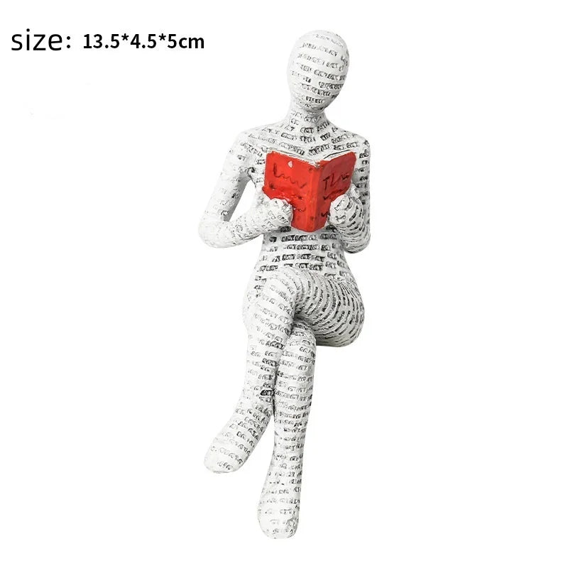 Woman Thinker Art Design Modern Office Bookshelf