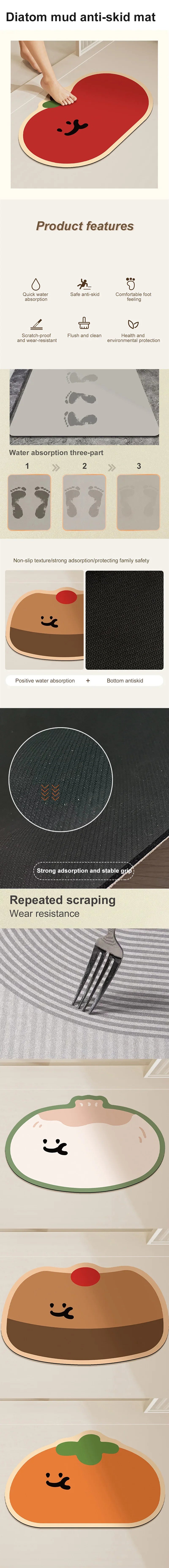 Cartoon Shaped Diatomaceous Floor Mat