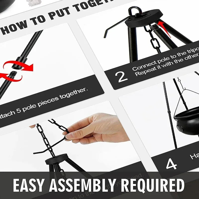 Halloween Decor Outdoor Large Witch Cauldron on Tripod