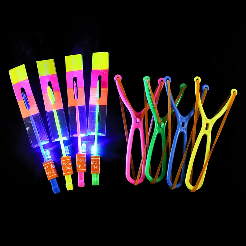 5/20/50Pcs Kid LED Light Arrow Rocket Helicopter Flying Toys