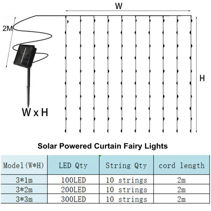 Solar Curtain Waterproof Solar String Lights