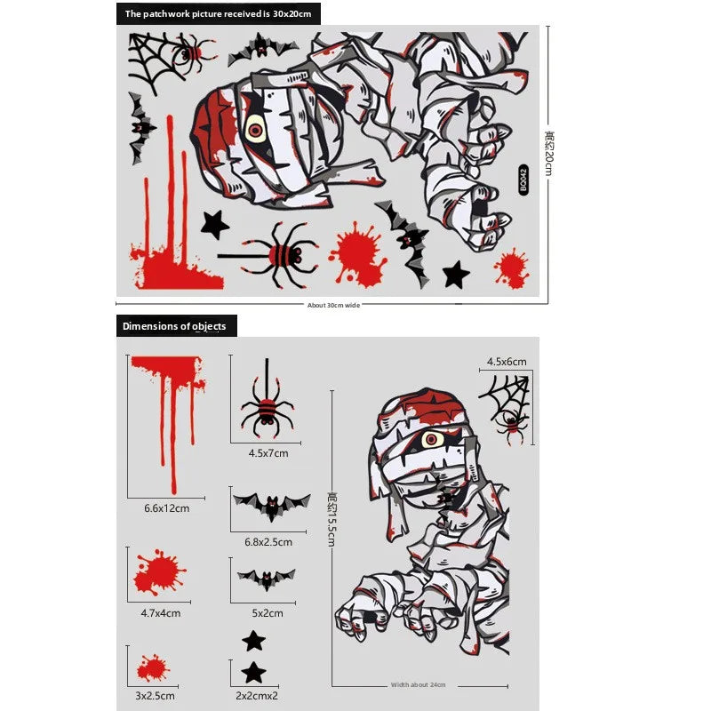 Halloween Glass Showcase Scene Decoration