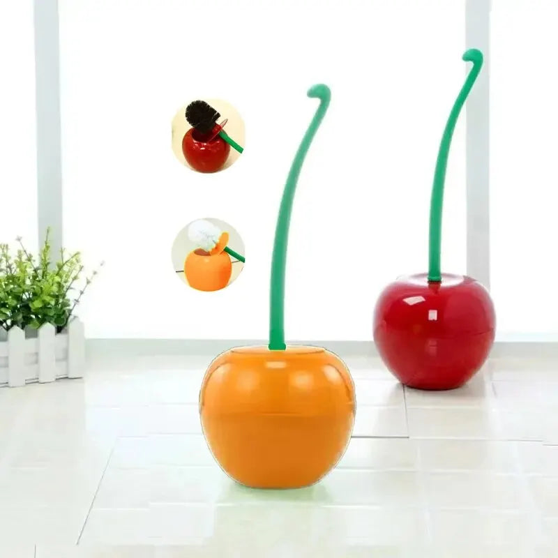 Cherry Shape Lavatory Toilet Brush Holder Set