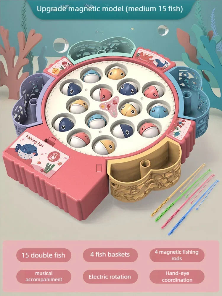 Rechargeable Magnetic Fishing Game Parent-Child Interactive Toy