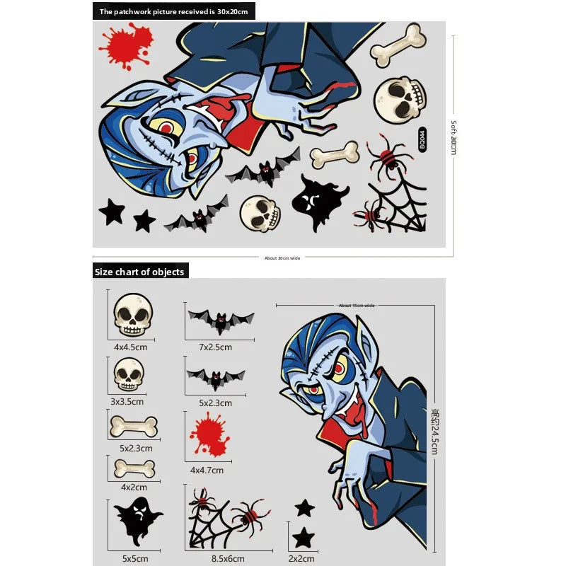 Halloween Glass Showcase Scene Decoration