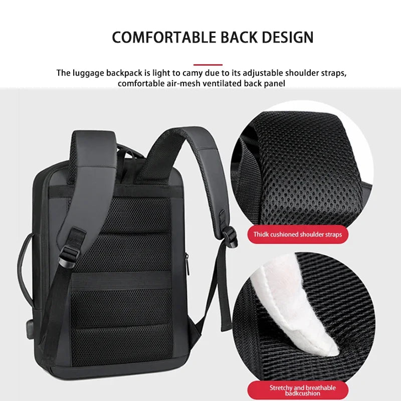 Men Business Laptop USB Charge Waterproof BackPack