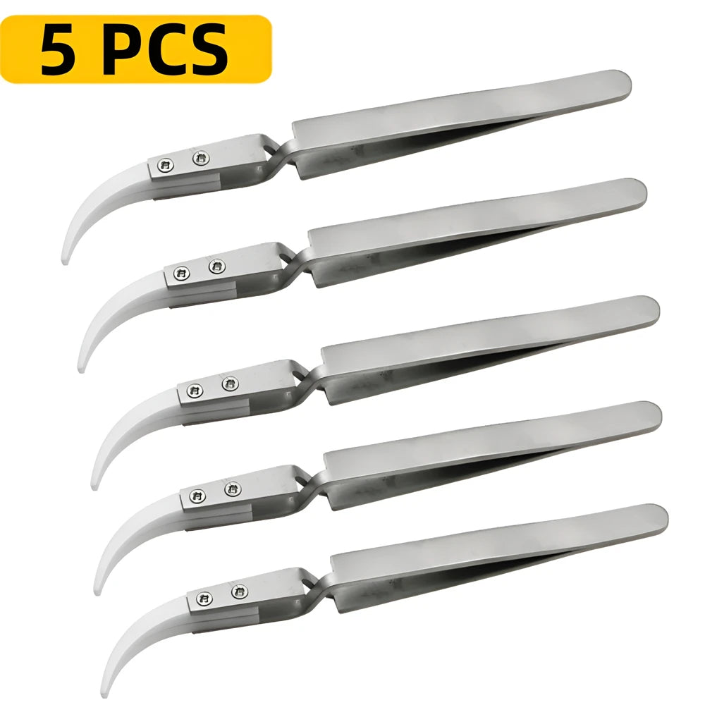 1/3PCS Resistant Precision Chuck Ceramic Tweezers