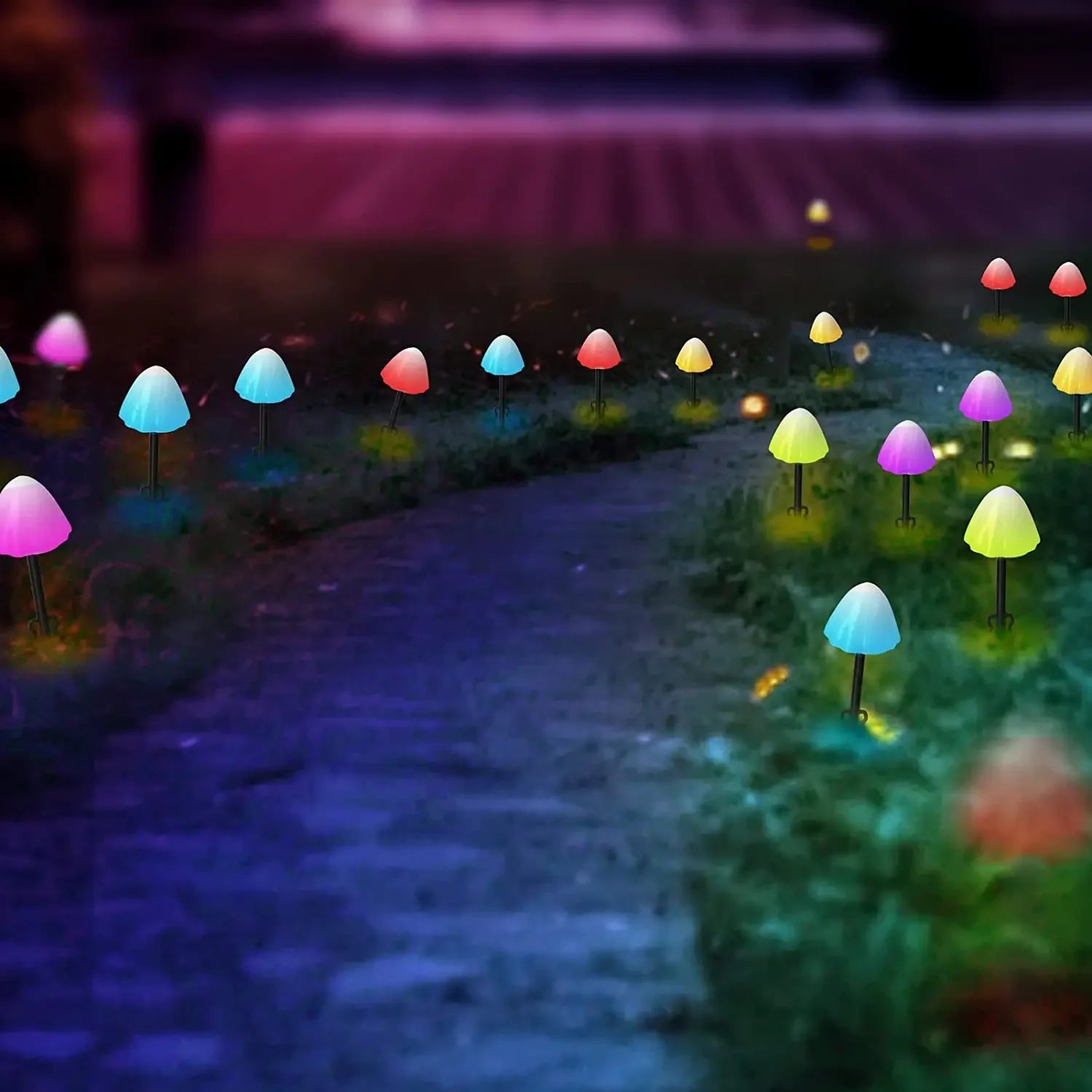 10 LED Solar Mushroom Lights