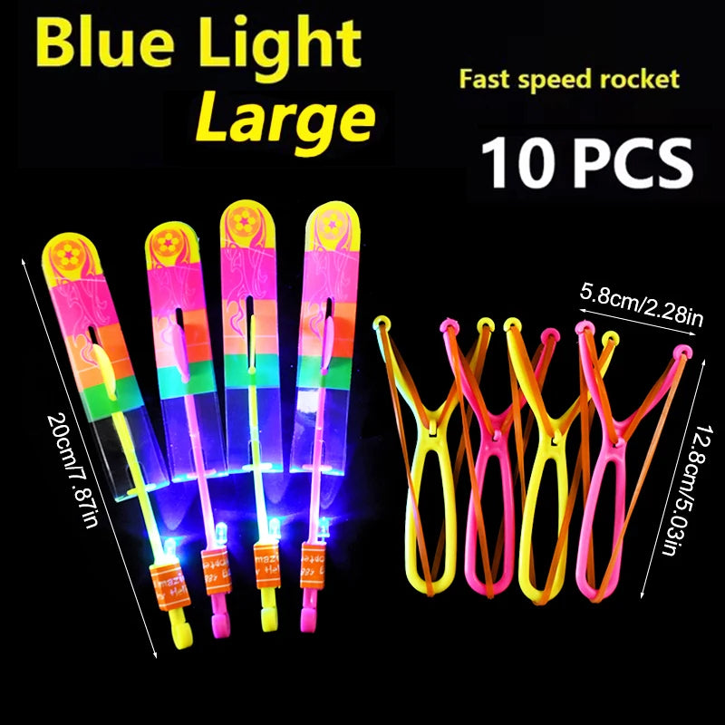 5/20/50Pcs Kid LED Light Arrow Rocket Helicopter Flying Toys