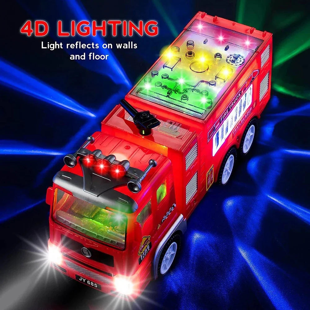 Kids Electric Fire Truck Toy With Siren Sounds