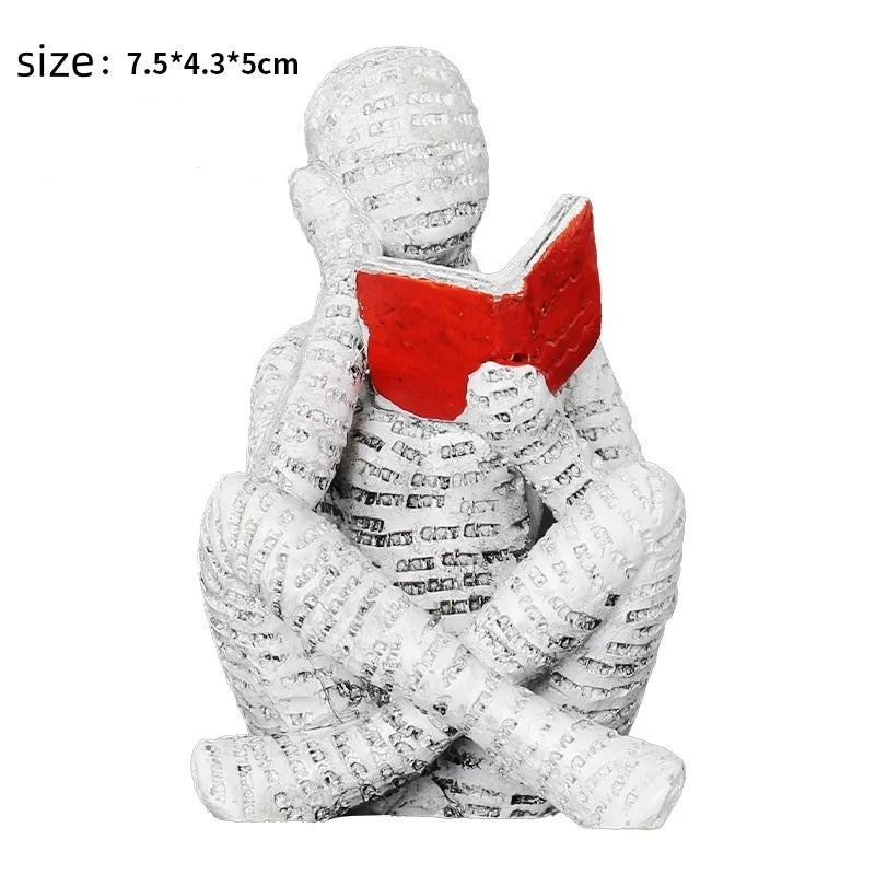 Woman Thinker Art Design Modern Office Bookshelf