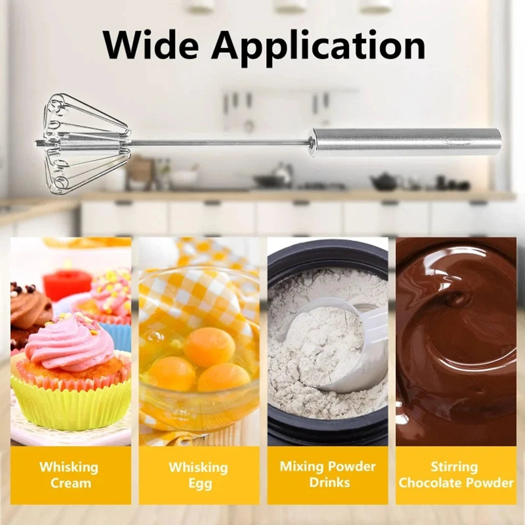 Semi Automatic Whisk Egg Stainless Steel Hand Mixer