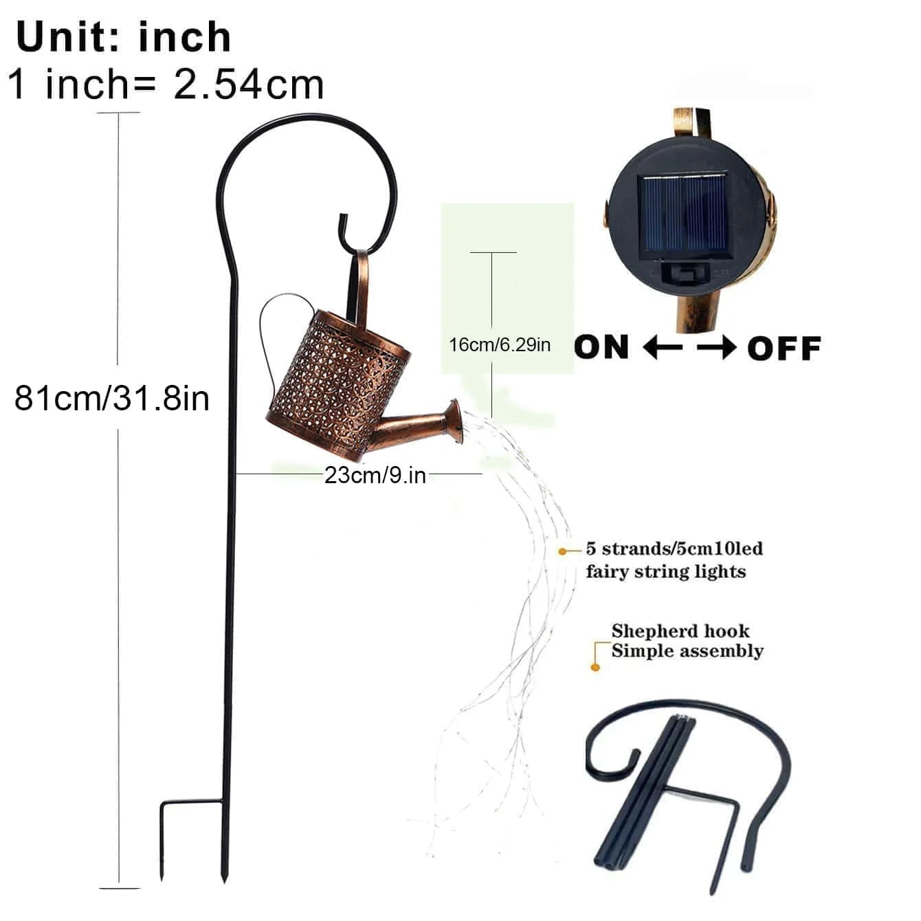 Solar Watering Lanterns Outdoor Hanging Warm Light