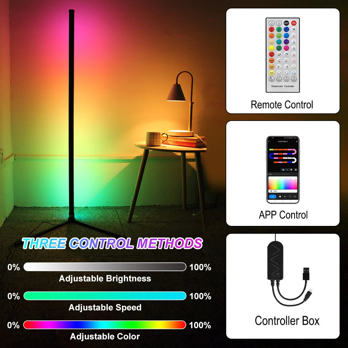 160cm Smart Tuya Corner Floor Lamp