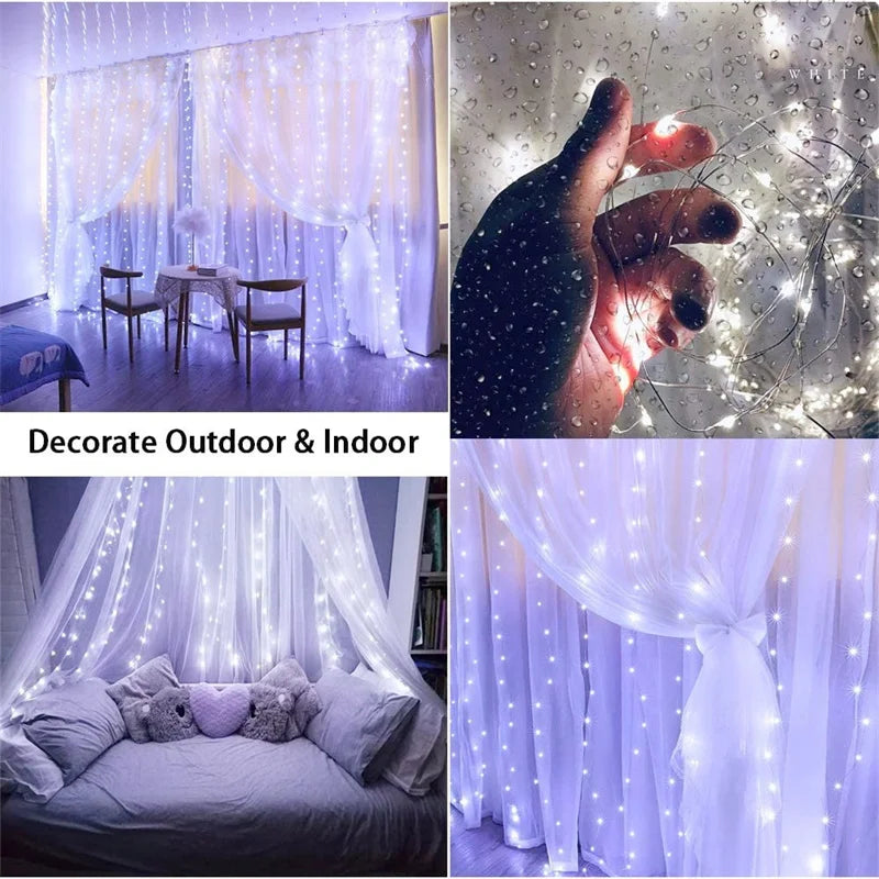 Solar Curtain Waterproof Solar String Lights