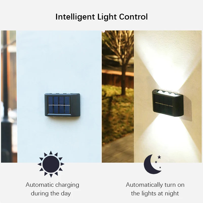 6LED Solar Outdoor Atmosphere Wall Lamp