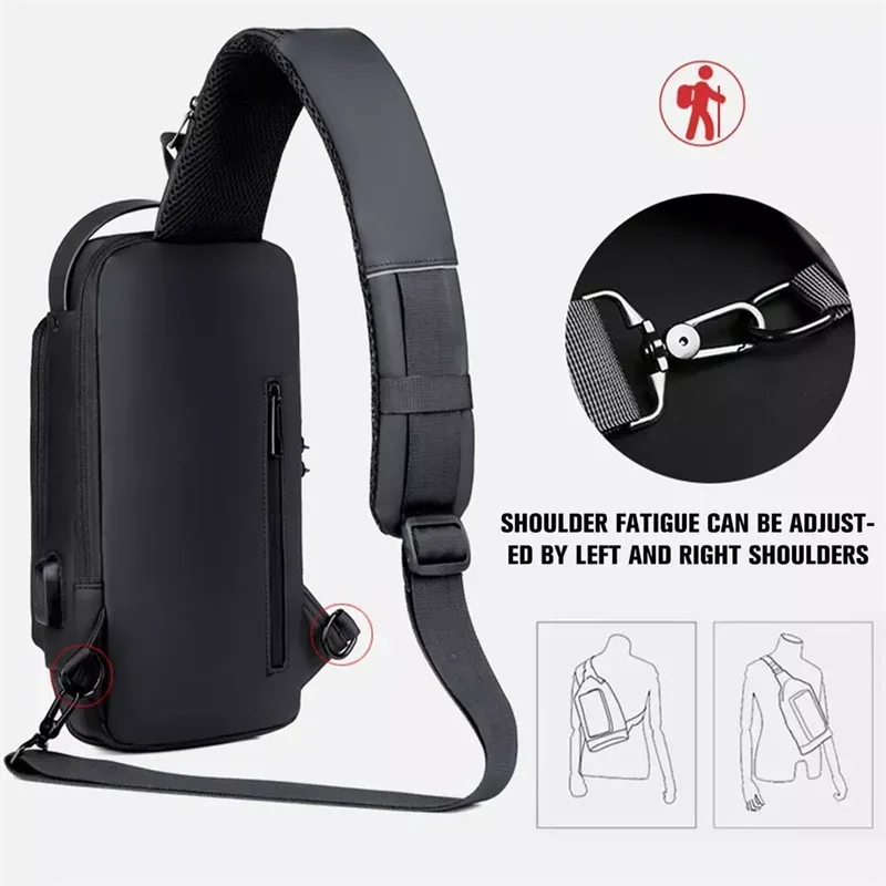 Men's Chest Leisure Shoulder Crossbody Sport Backpack