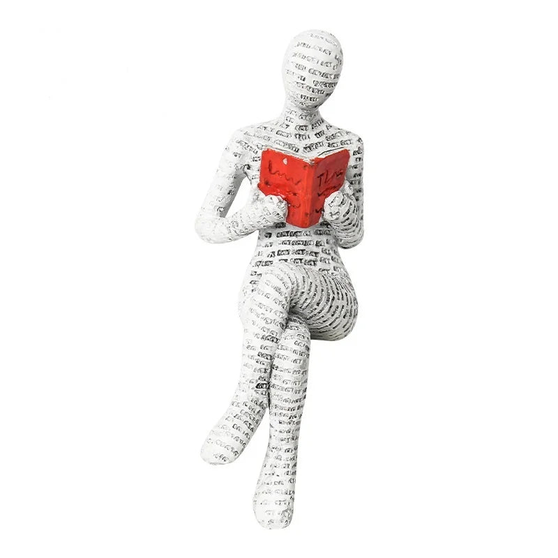 Woman Thinker Art Design Modern Office Bookshelf