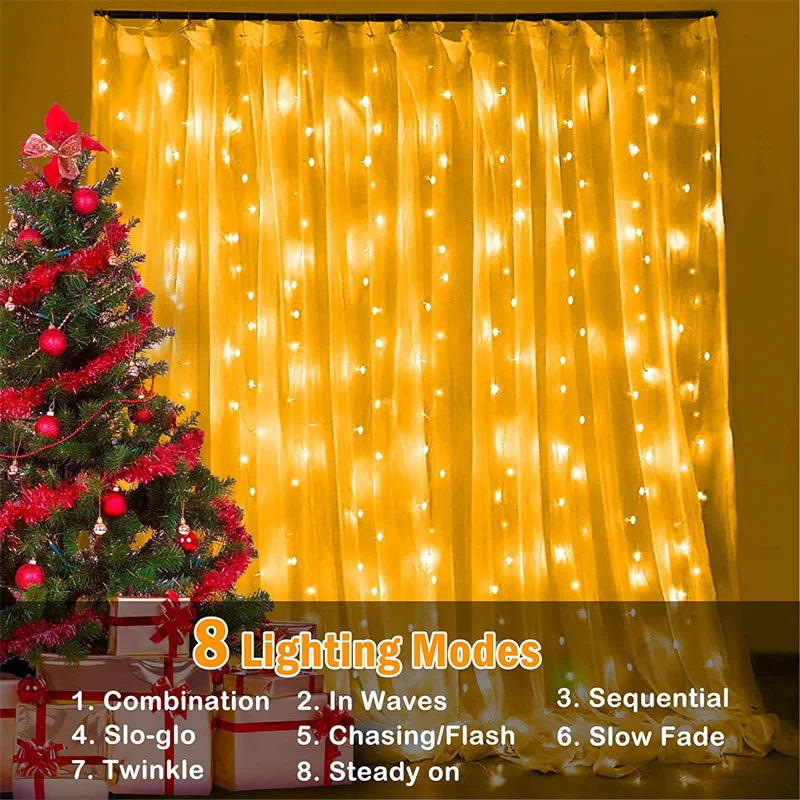 Solar Curtain Waterproof Solar String Lights