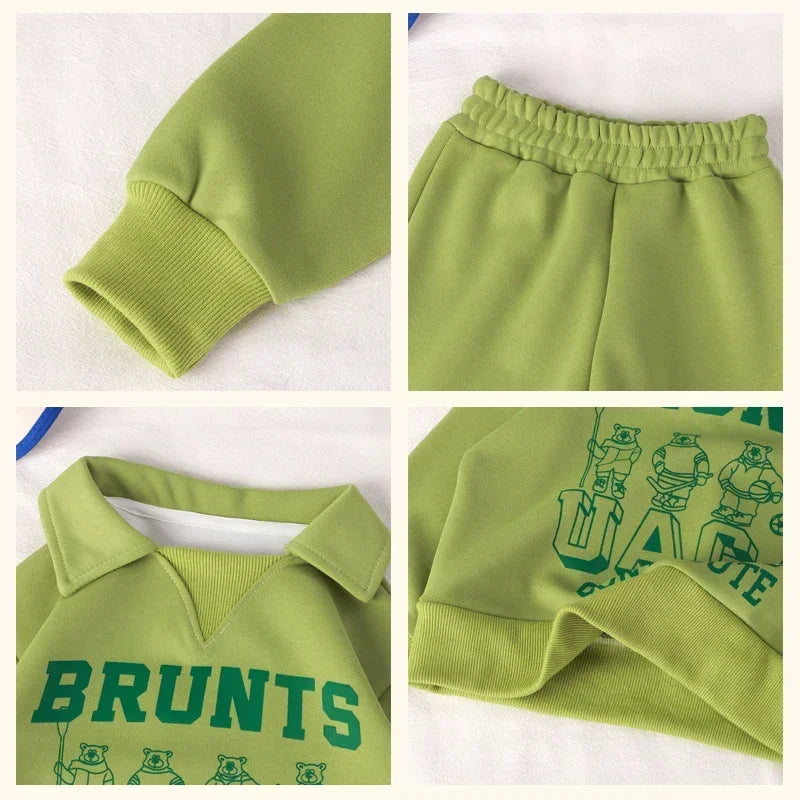 Children Sets Polo Sweatshirt+Pants