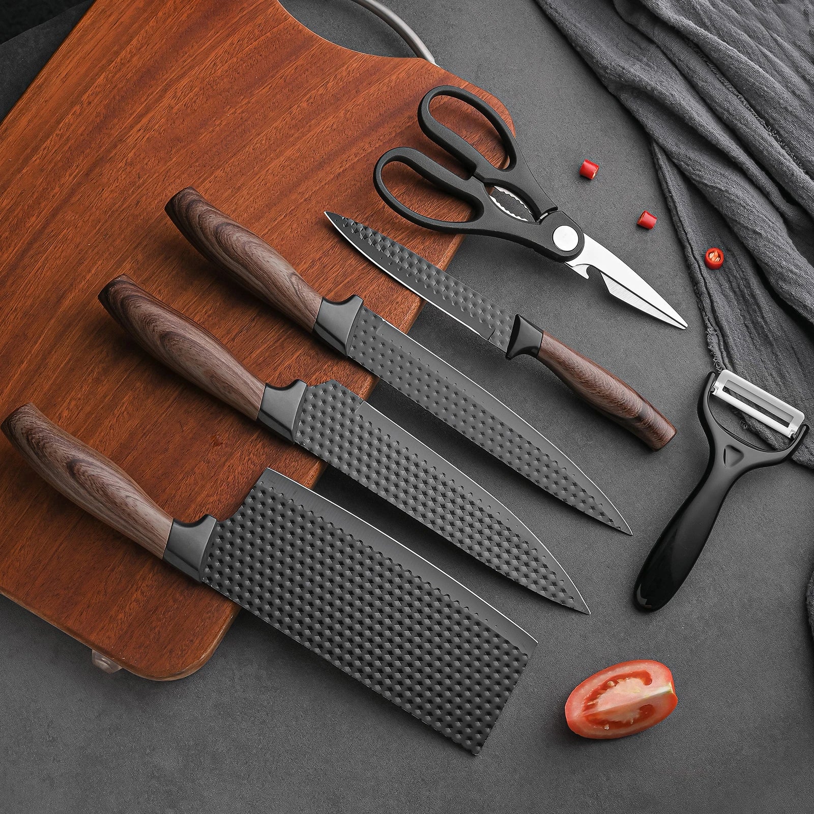 3/6-piece stainless steel household knives set