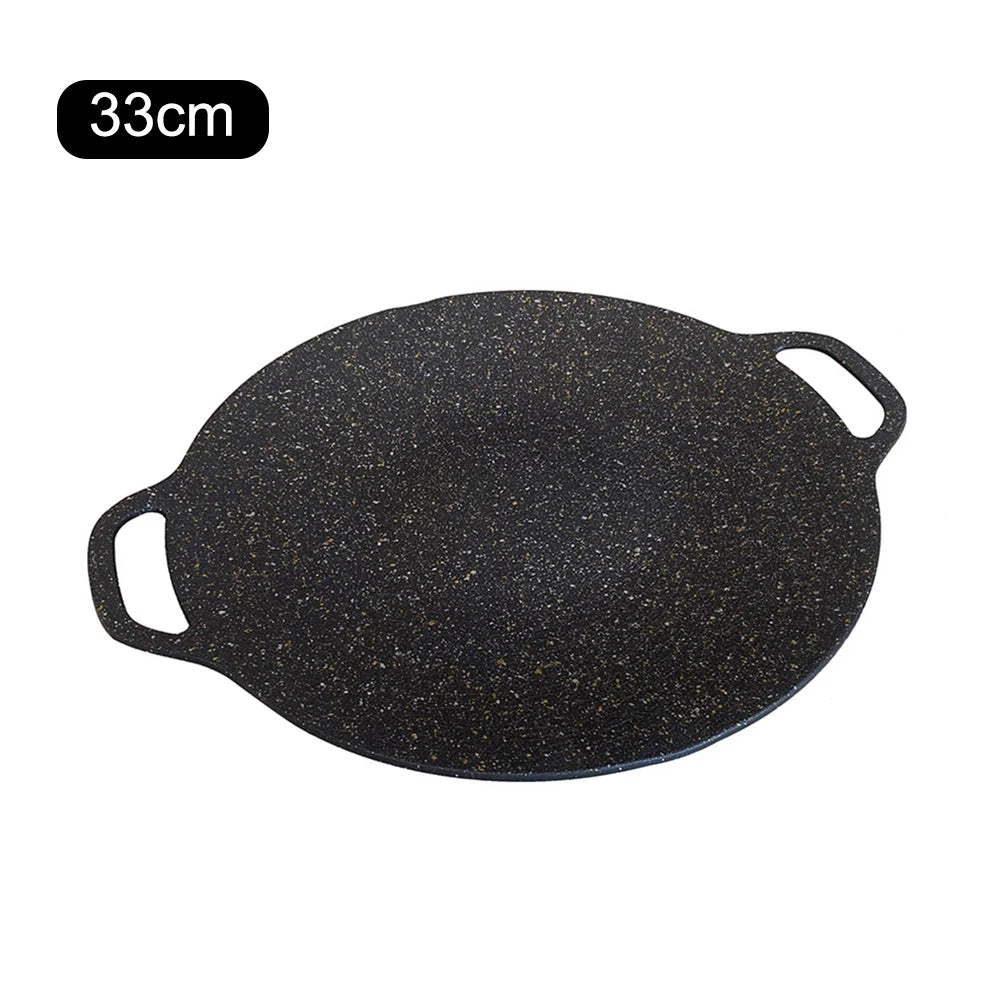 Grill Pan Korean Roastig Frying Pan, Non-stick Plate,  Baking Tray for Camping Bakeware Set