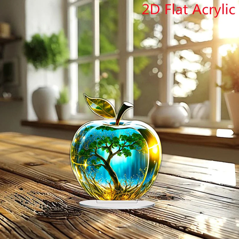 Crystal Apple Paperweight Decoration