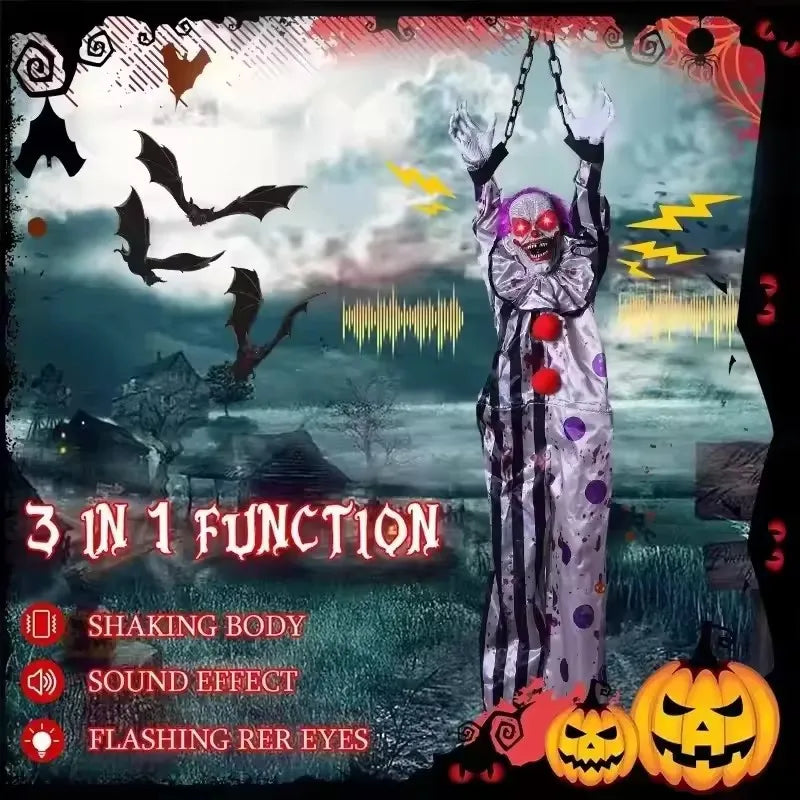 Halloween Decorations Electric Voice-activated Hanging Ghost Clown