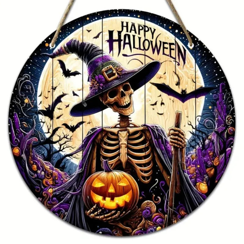 Halloween Wooden Round Decorative