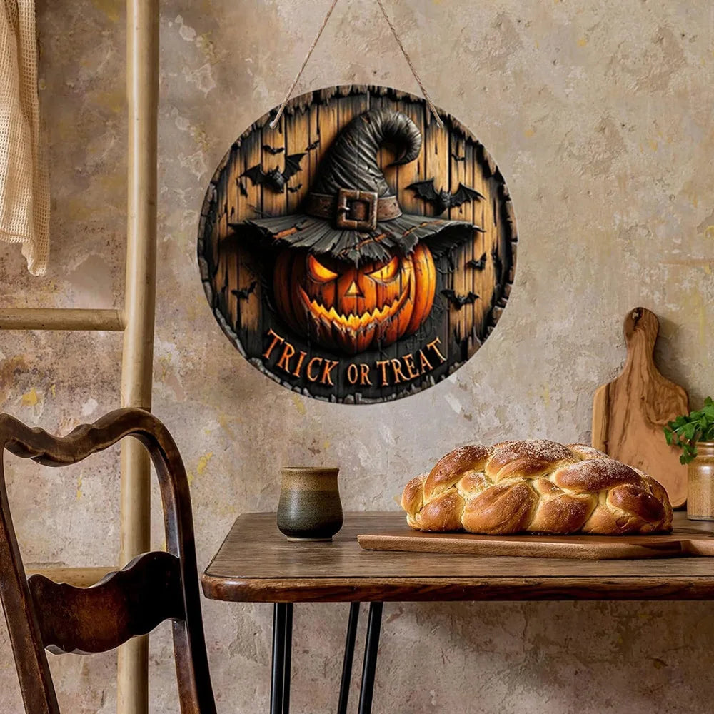 Halloween Wooden Round Decorative