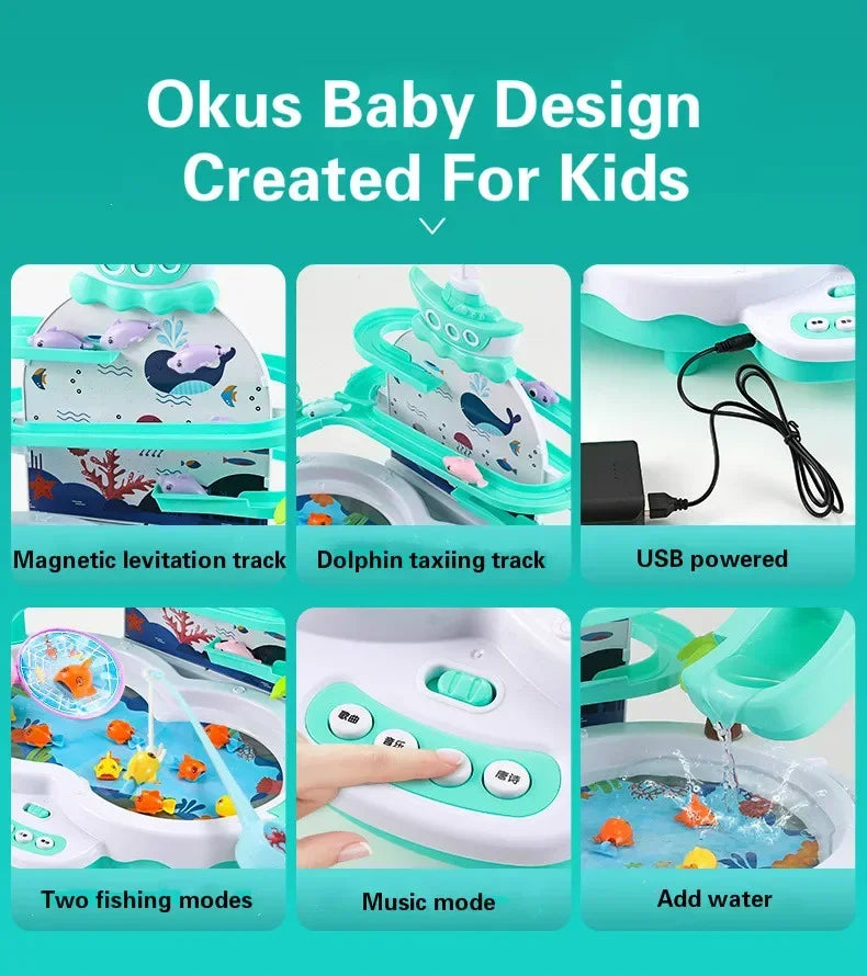 Rechargeable Magnetic Fishing Game Parent-Child Interactive Toy