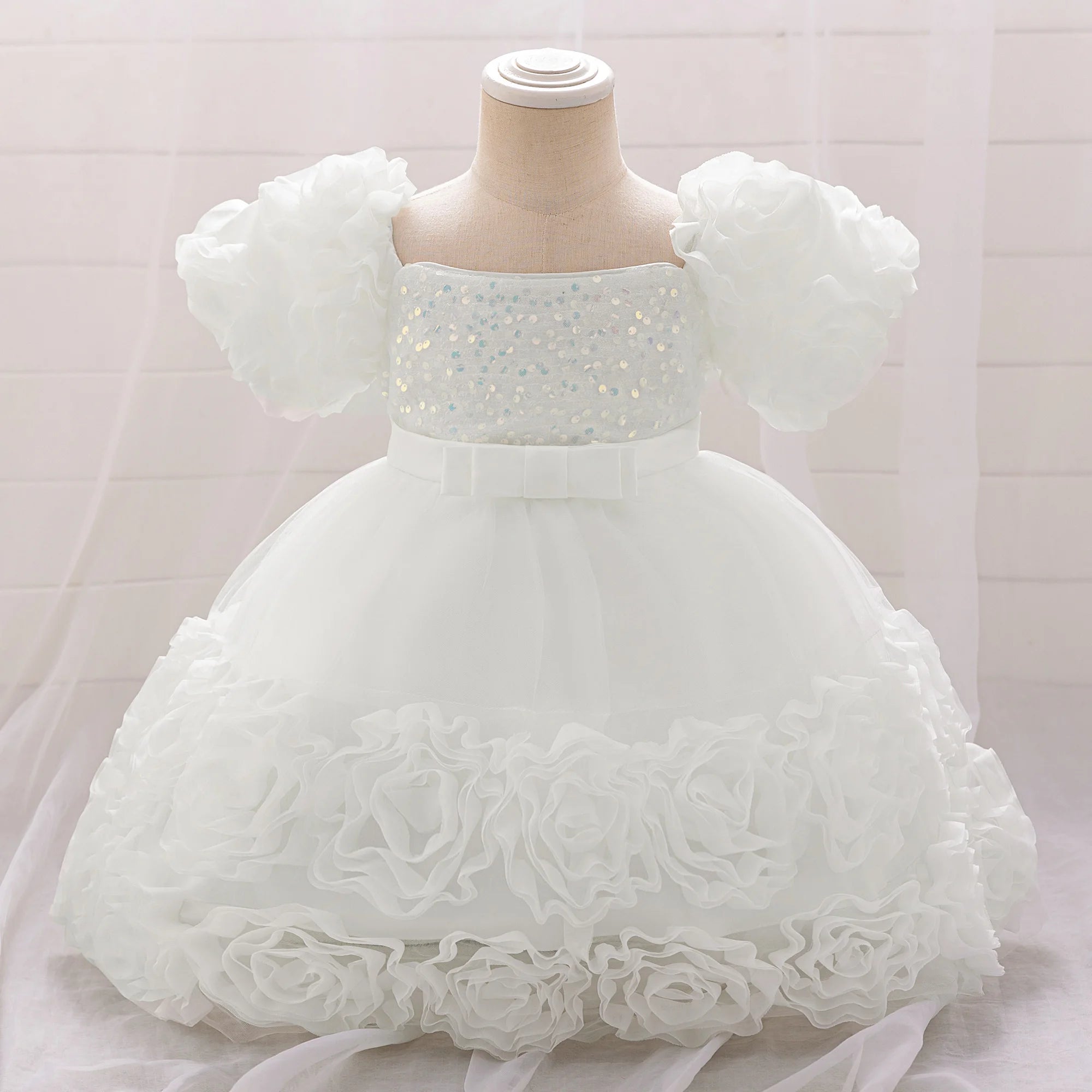 3D Flower Girls Party Princess Dress