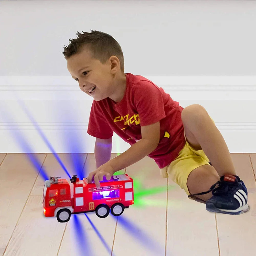 Kids Electric Fire Truck Toy With Siren Sounds