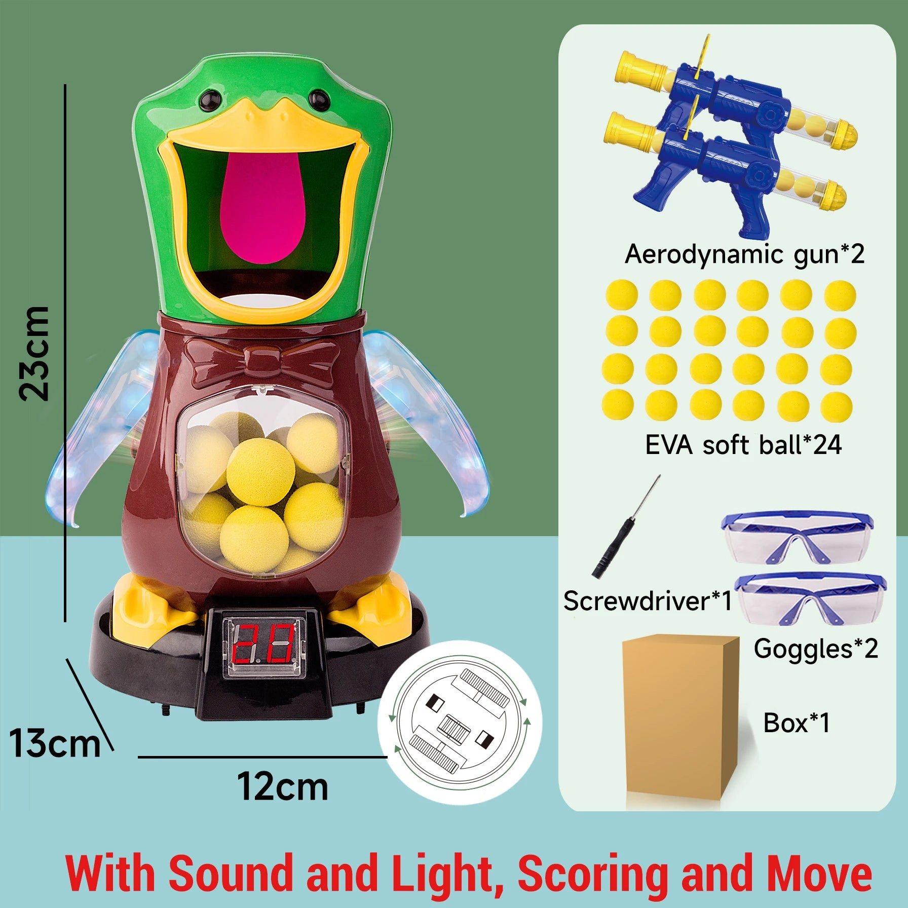 Hungry Shooting Duck Air-powered Gun Toy for Kids