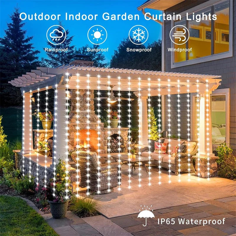Solar Curtain Waterproof Solar String Lights
