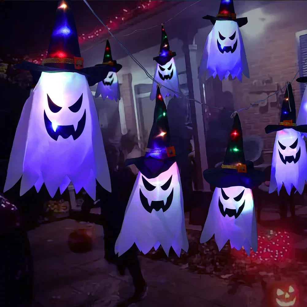 Halloween LED Flashing Light Hanging Ghost Decoration