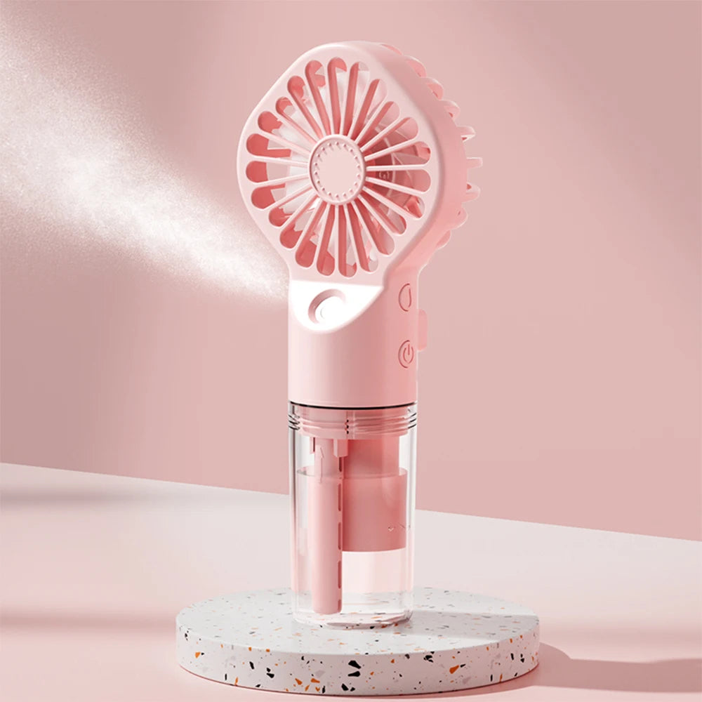 Portable USB Rechargeable with Mini Water Spray Hand Fan