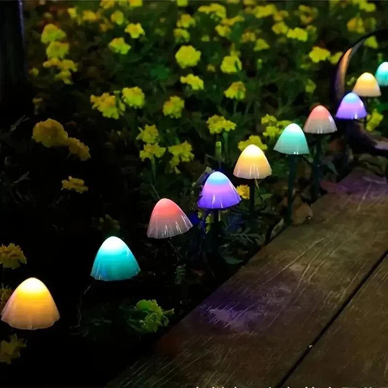 10 LED Solar Mushroom Lights