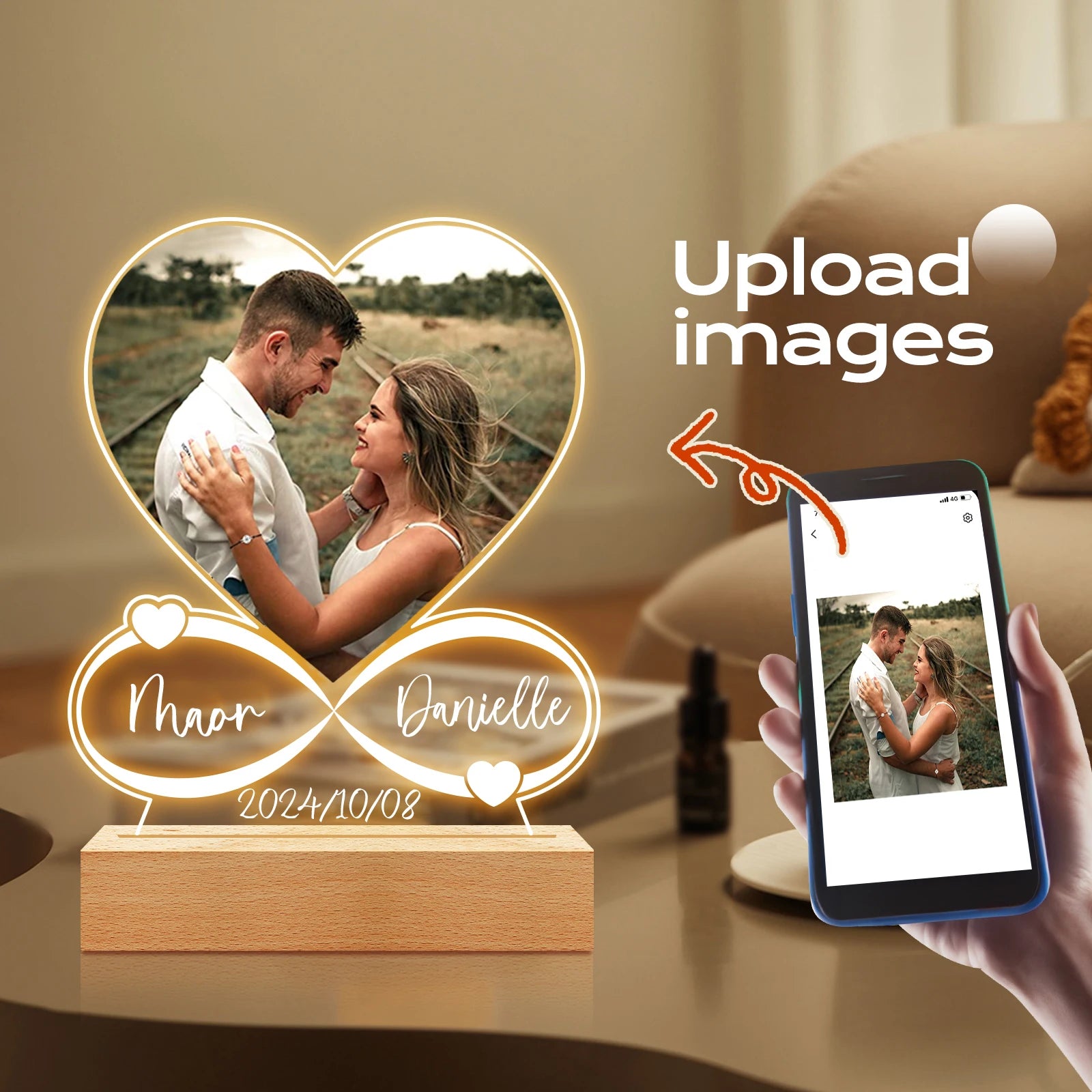 Personalized Photo Love Frame Acrylic Plaque