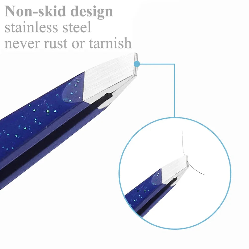 4 Styles Precision Hair & Eyebrow Tweezers Stainless Steel Tools
