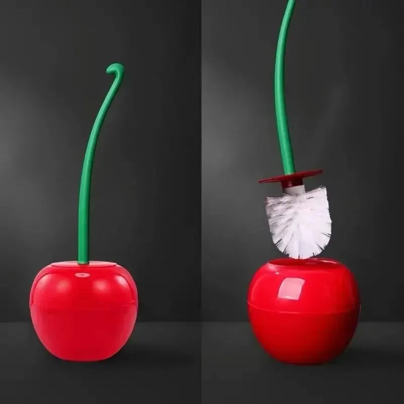 Cherry Shape Lavatory Toilet Brush Holder Set