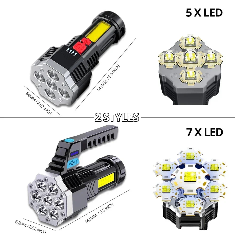 High Power Rechargeable 7 LED Camping Light