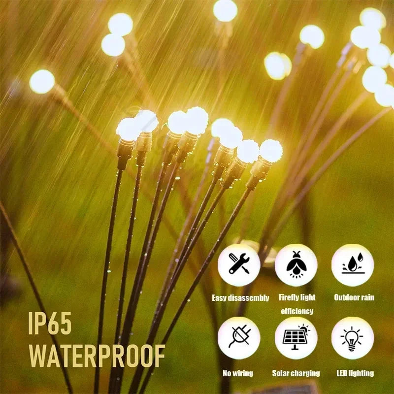 Solar LED Firefly Lawn Lamps Pathway Decoration