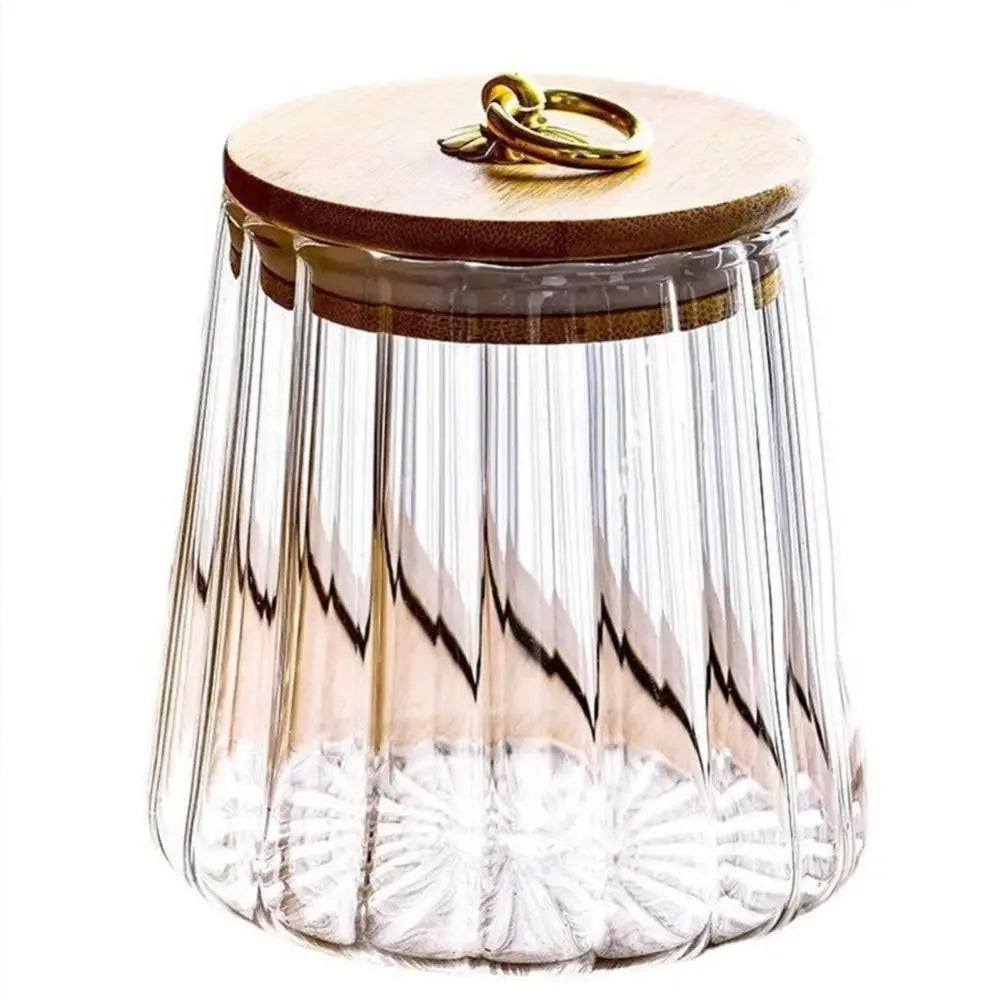 Food Storage Jars Wood Lid Containers