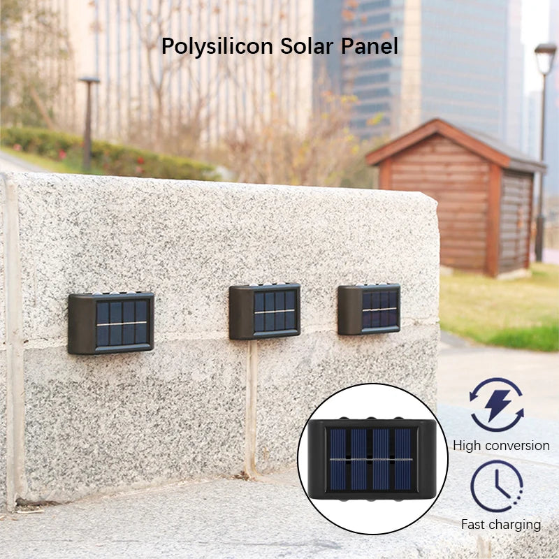 6LED Solar Outdoor Atmosphere Wall Lamp