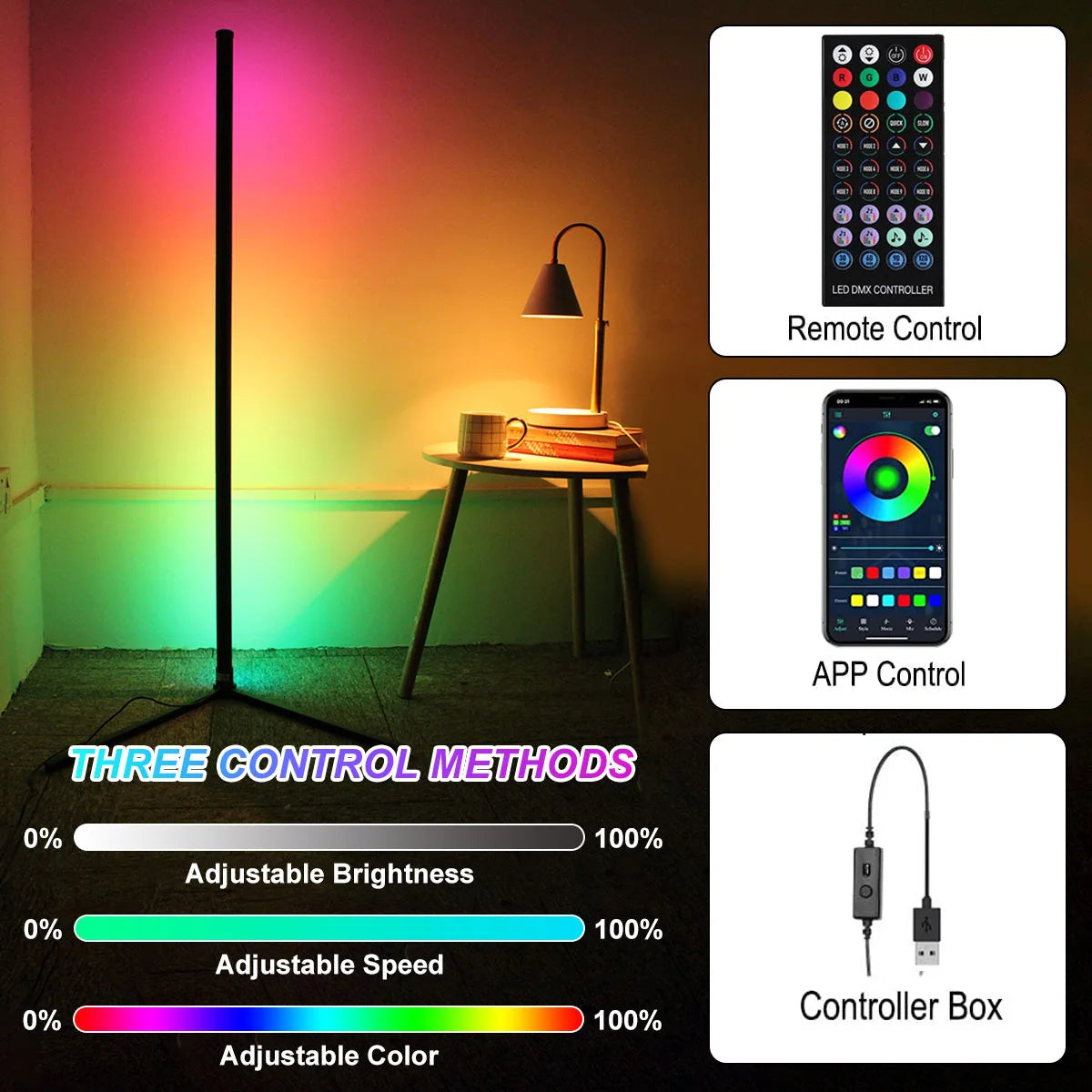 160cm Smart Tuya Corner Floor Lamp