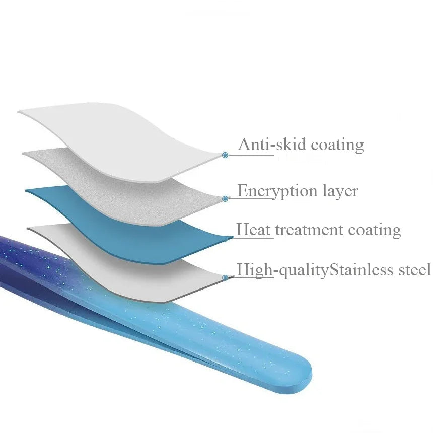 4 Styles Precision Hair & Eyebrow Tweezers Stainless Steel Tools