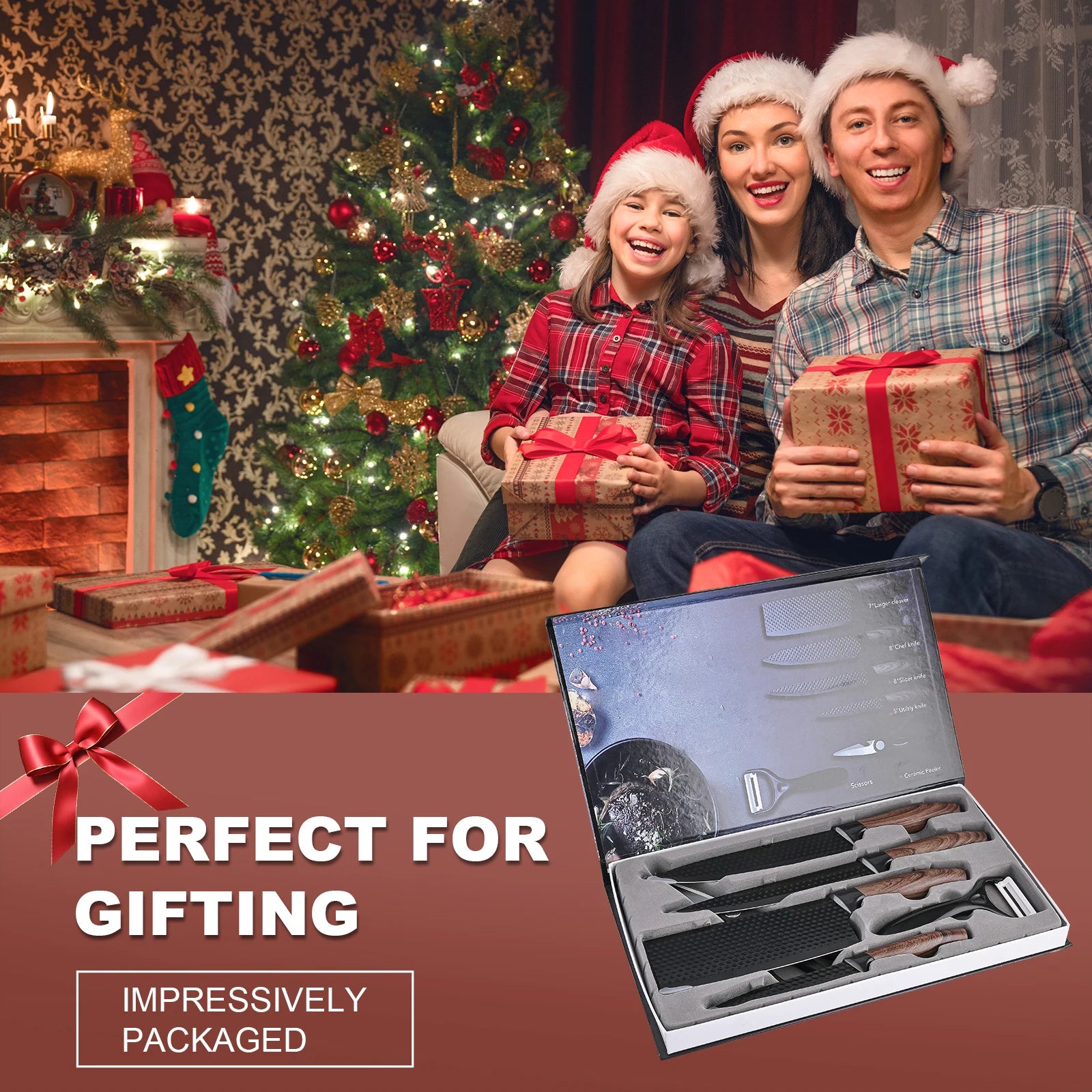 3/6-piece stainless steel household knives set