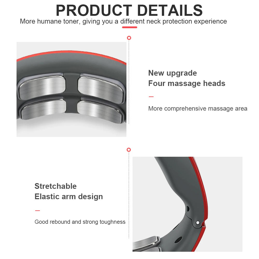 Electric Neck Magnetic Pulse Heating Relax Pain Relief Massage