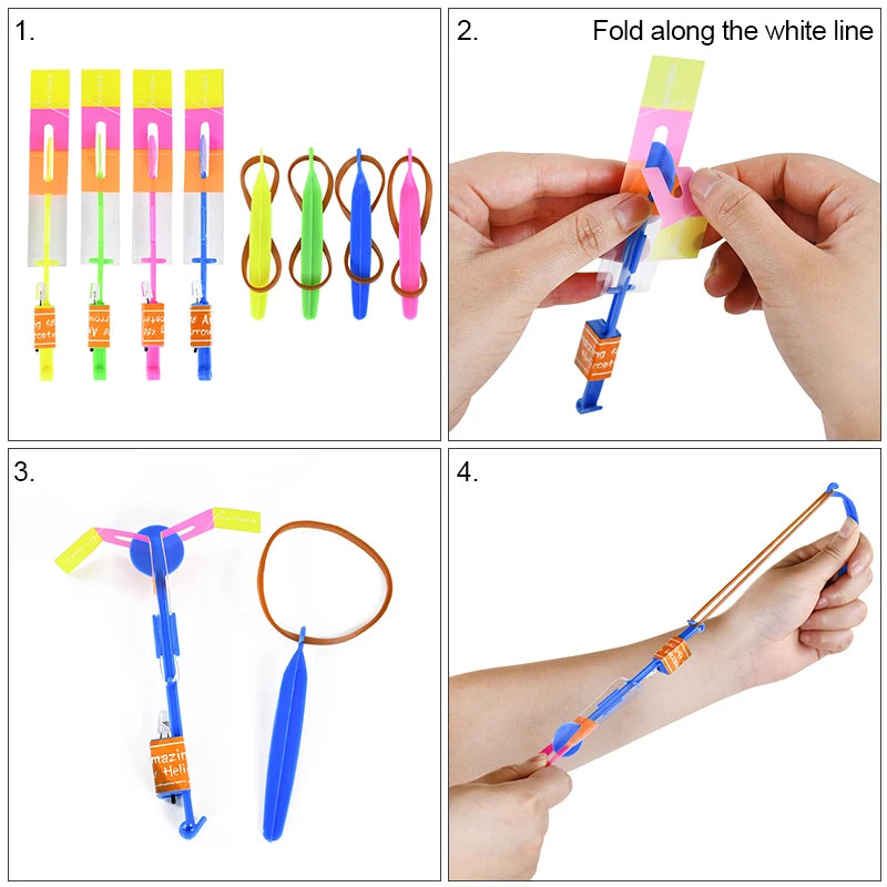 5/20/50Pcs Kid LED Light Arrow Rocket Helicopter Flying Toys